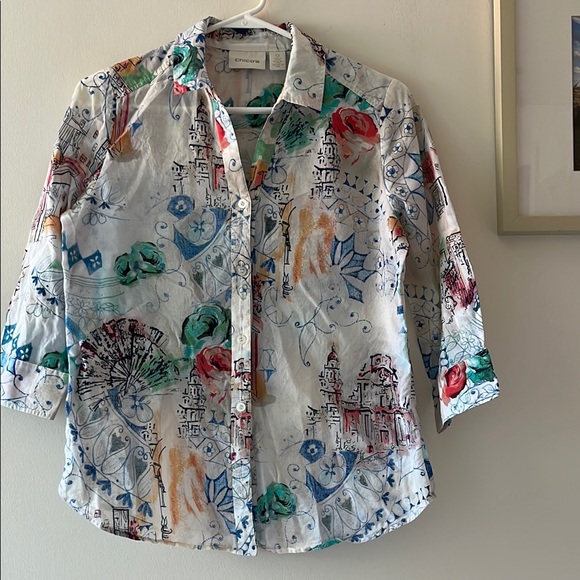 Chico’s 3/4 sleeve blouse - Picture 1 of 9